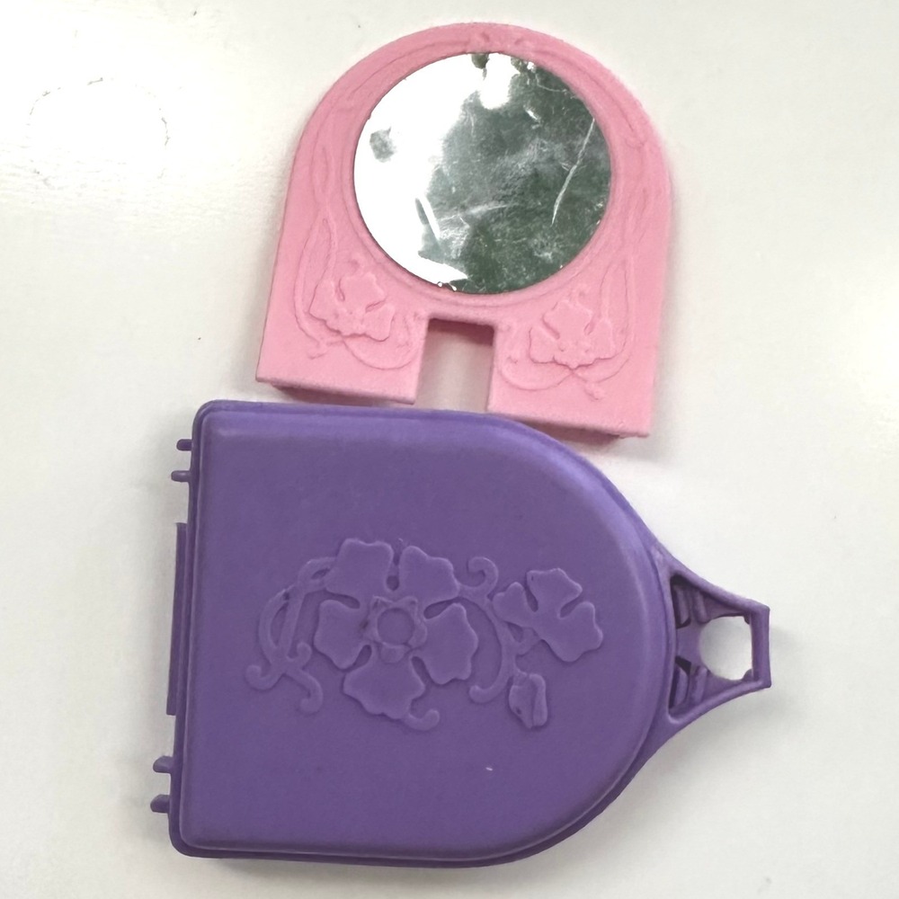 Vintage 1979 Mattel Barbie Beauty Secrets Purple Case and Pink Mirror Accessory